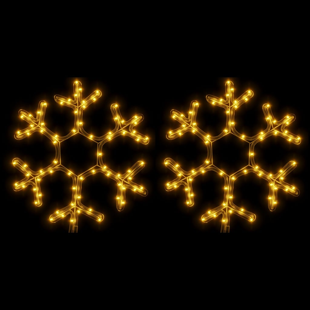 Vidaxx figura navideña copo de nieve con LED 2 piezas 38x37 cm blanco cálido