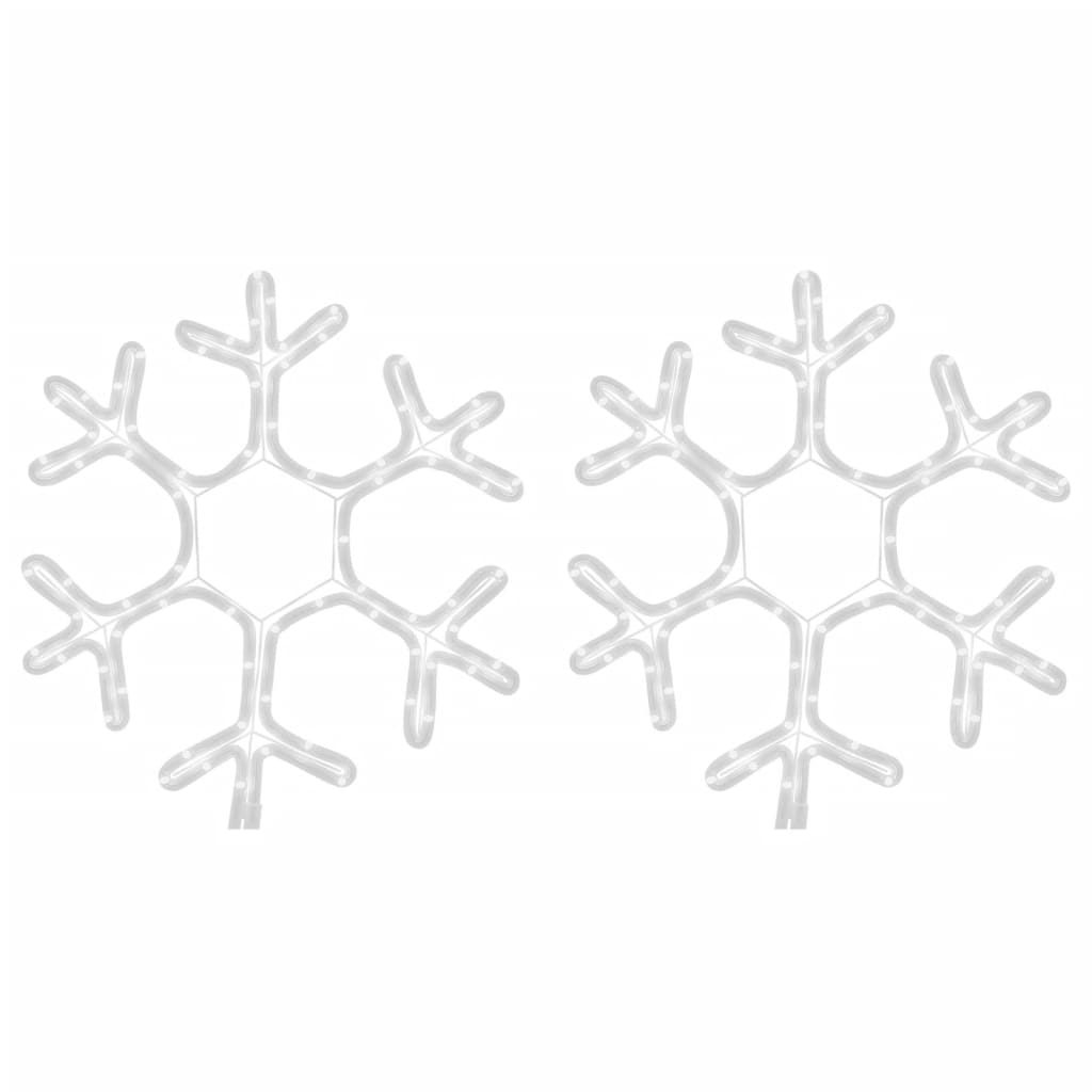 Vidaxx figura navideña copo de nieve con LED 2 piezas 38x37 cm blanco cálido