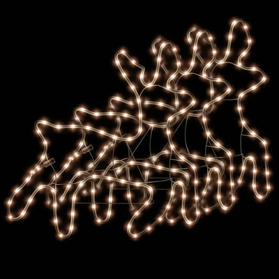 Vidaxl Christmas Figure Reindeer con LED 3 ST 57x55x4,5 cm Bianco caldo