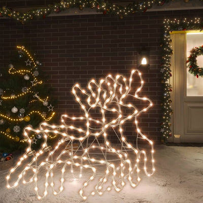Vidaxl Christmas Figure Reindeer con LED 3 ST 57x55x4,5 cm Bianco caldo