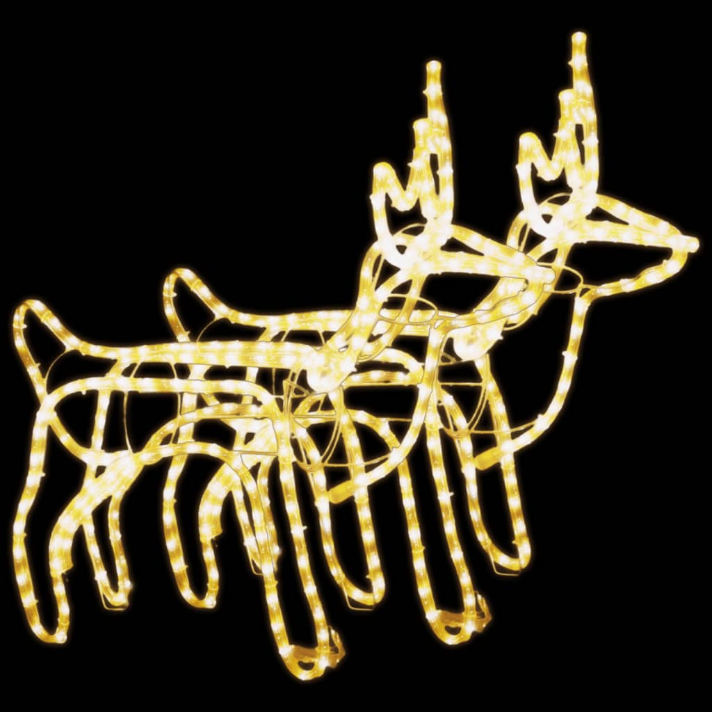 VidaXL Kerstfiguur rendier 2 st 60x30x60 cm warmwit
