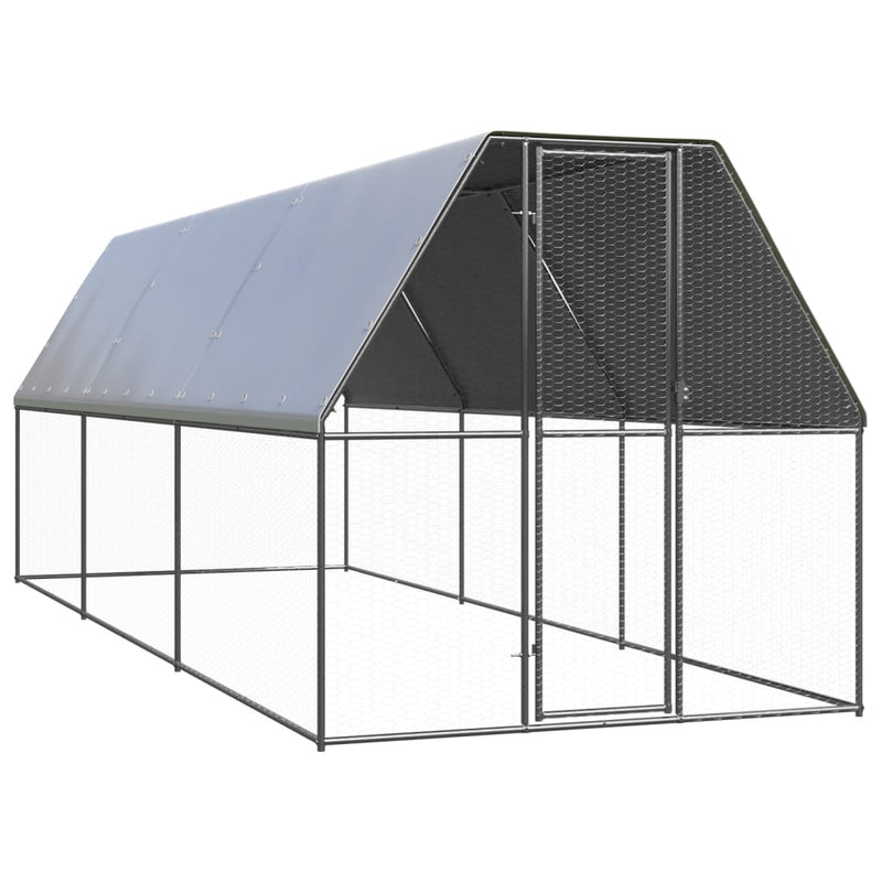 Vidaxl Buitenhok para pollos 2x6x2 M Galvanized Steel
