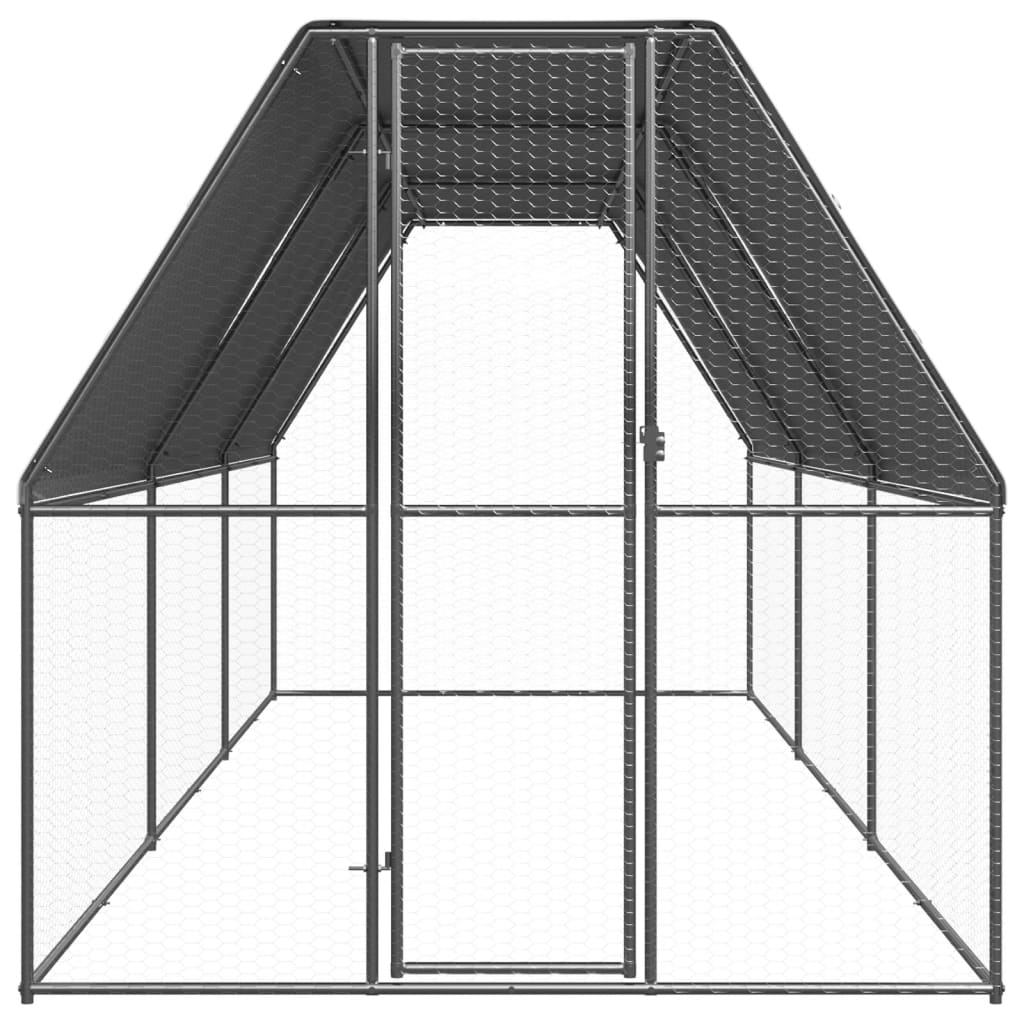 Vidaxl Buitenhok para pollos 2x6x2 M Galvanized Steel