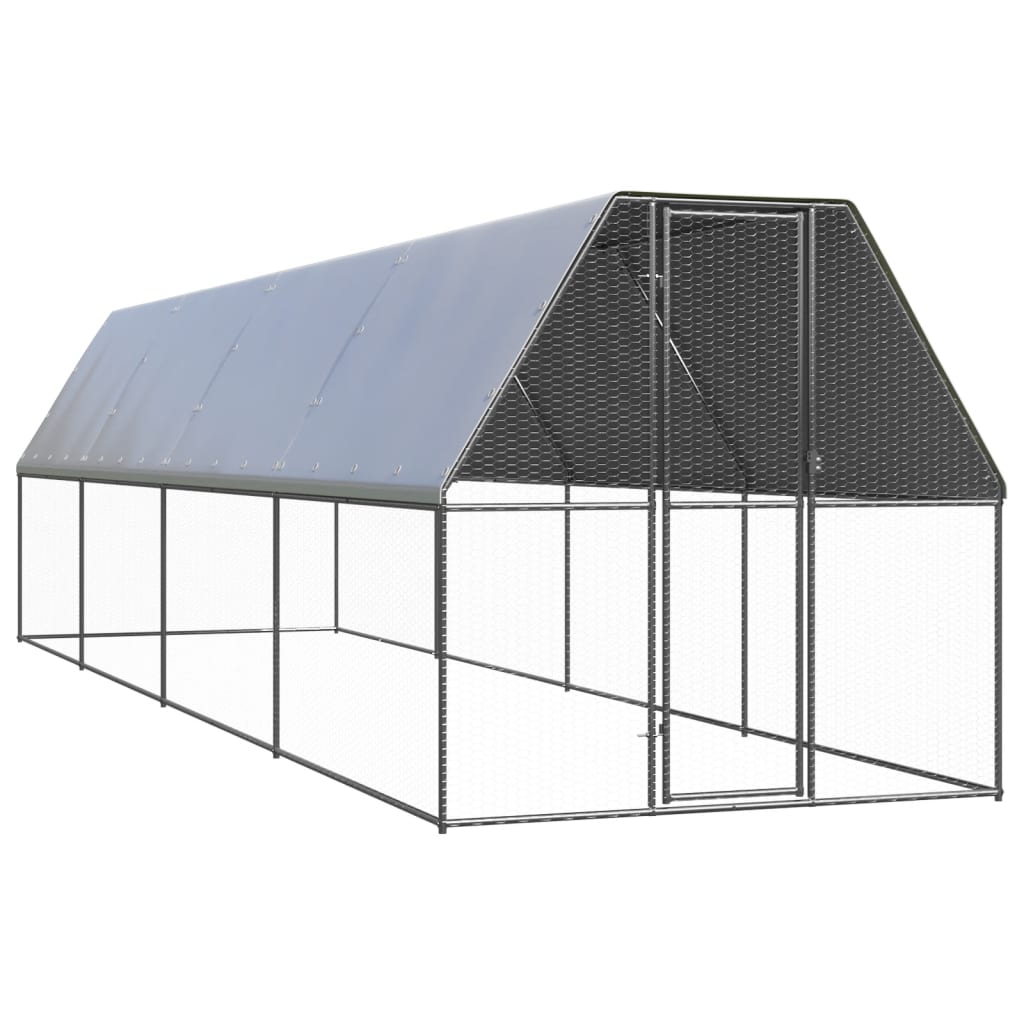 Vidaxl Buitenhok para pollos 2x8x2 M Galvanized Steel