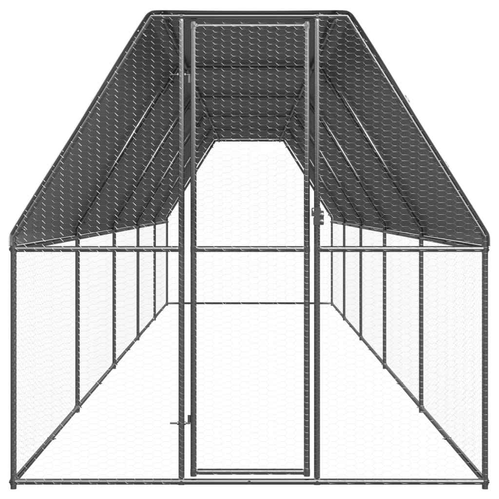 Vidaxl Buitenhok para pollos 2x10x2 M M Galvanized Steel