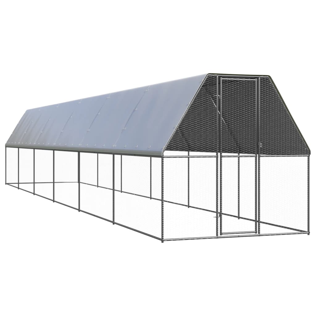 Vidaxl Buitenhok per polli 2x12x2 m Acciaio zincato