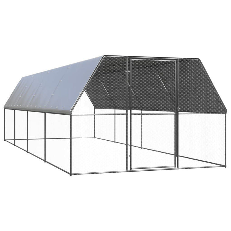 Vidaxl Buitenhok para pollos 3x8x2 M Galvanized Steel
