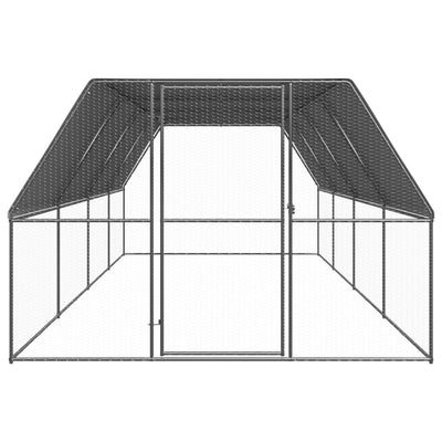 VidaXL Buitenhok voor kippen 3x8x2 m gegalvaniseerd staal