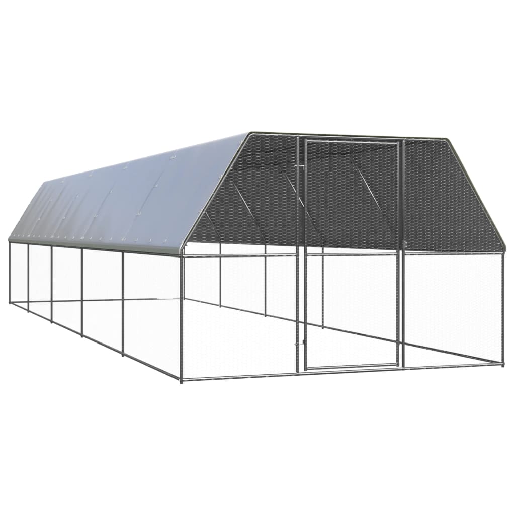 Vidaxl Buitenhok per polli 3x10x2 m Acciaio zincato