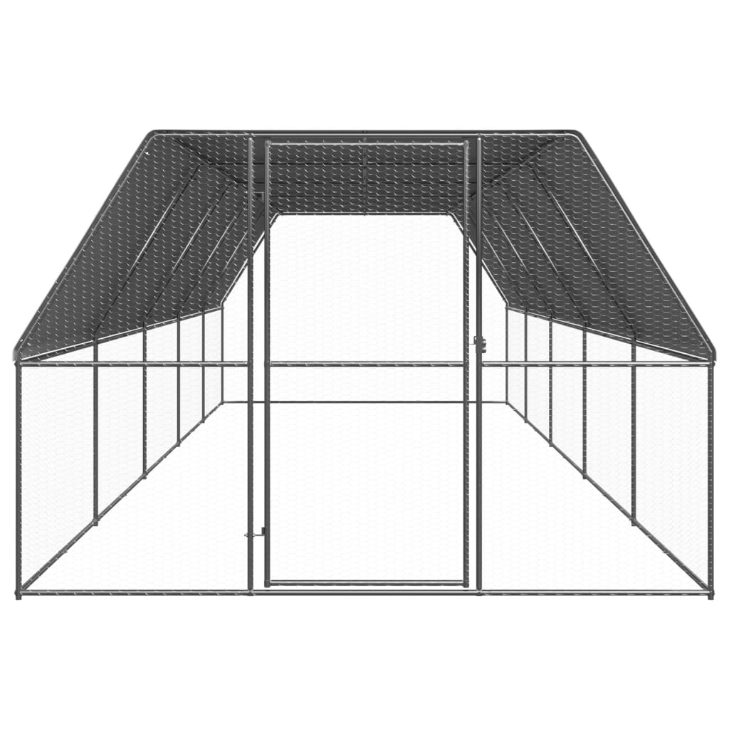 Vidaxl Buitenhok per polli 3x10x2 m Acciaio zincato