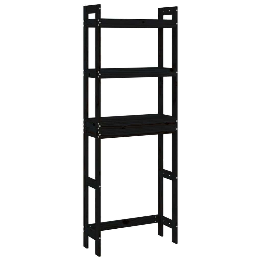 Vidaxl Rack 63x26x171 cm Pino sólido Negro