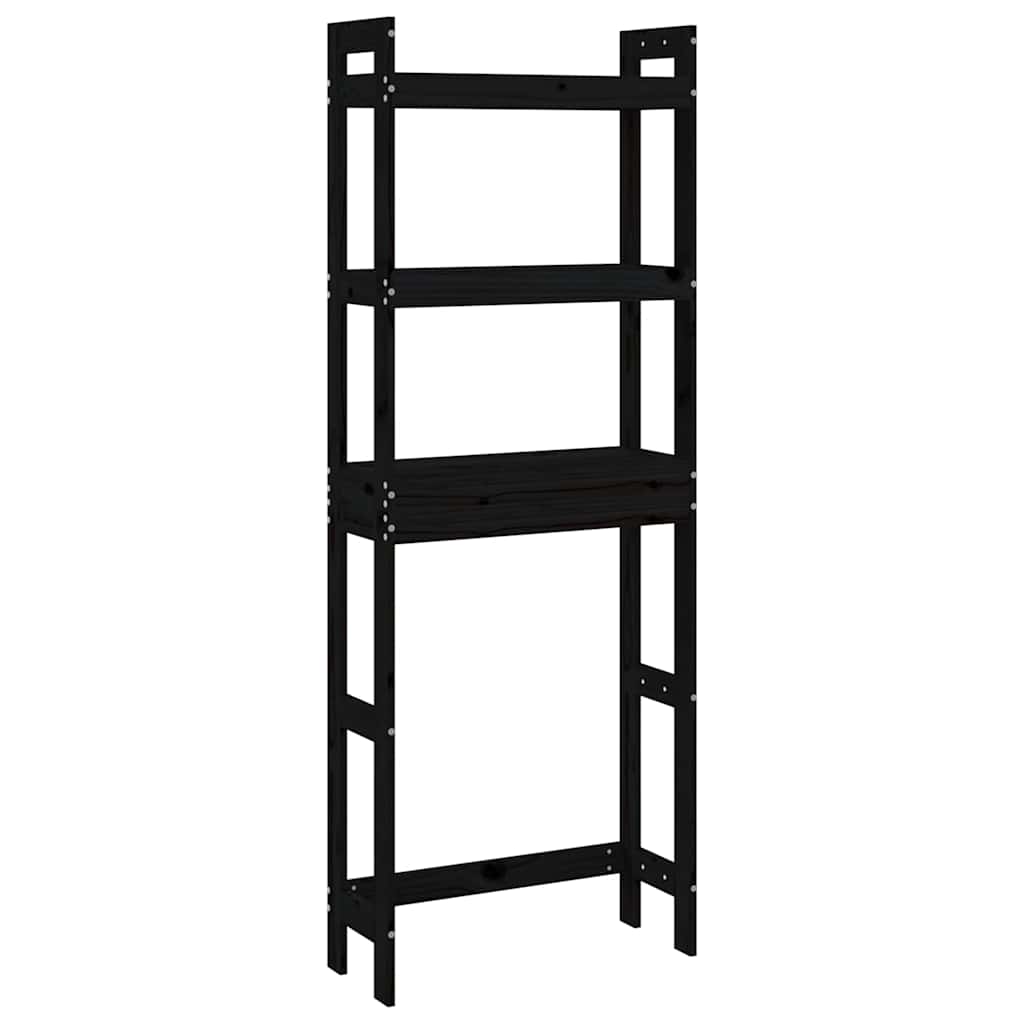Vidaxl Rack 63x26x171 cm Pino sólido Negro