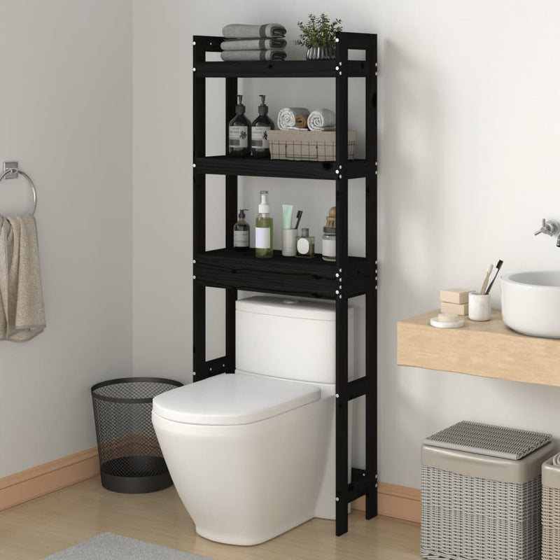 Vidaxl Rack 63x26x171 cm Pino sólido Negro