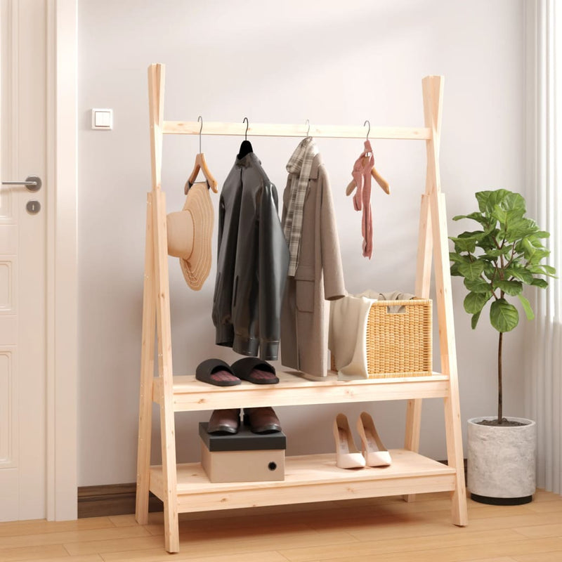 Rack per abbigliamento vidaxl 100x45.5x150 cm pino solido