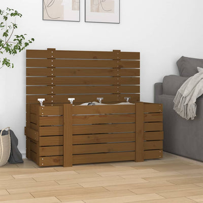 Casella di archiviazione Vidaxl 91x40.5x42 cm Miele di pino solido marrone