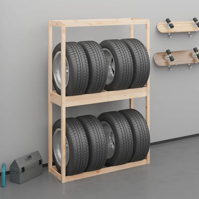 Vidaxl Tire Rack 120x40x180 cm de pino sólido
