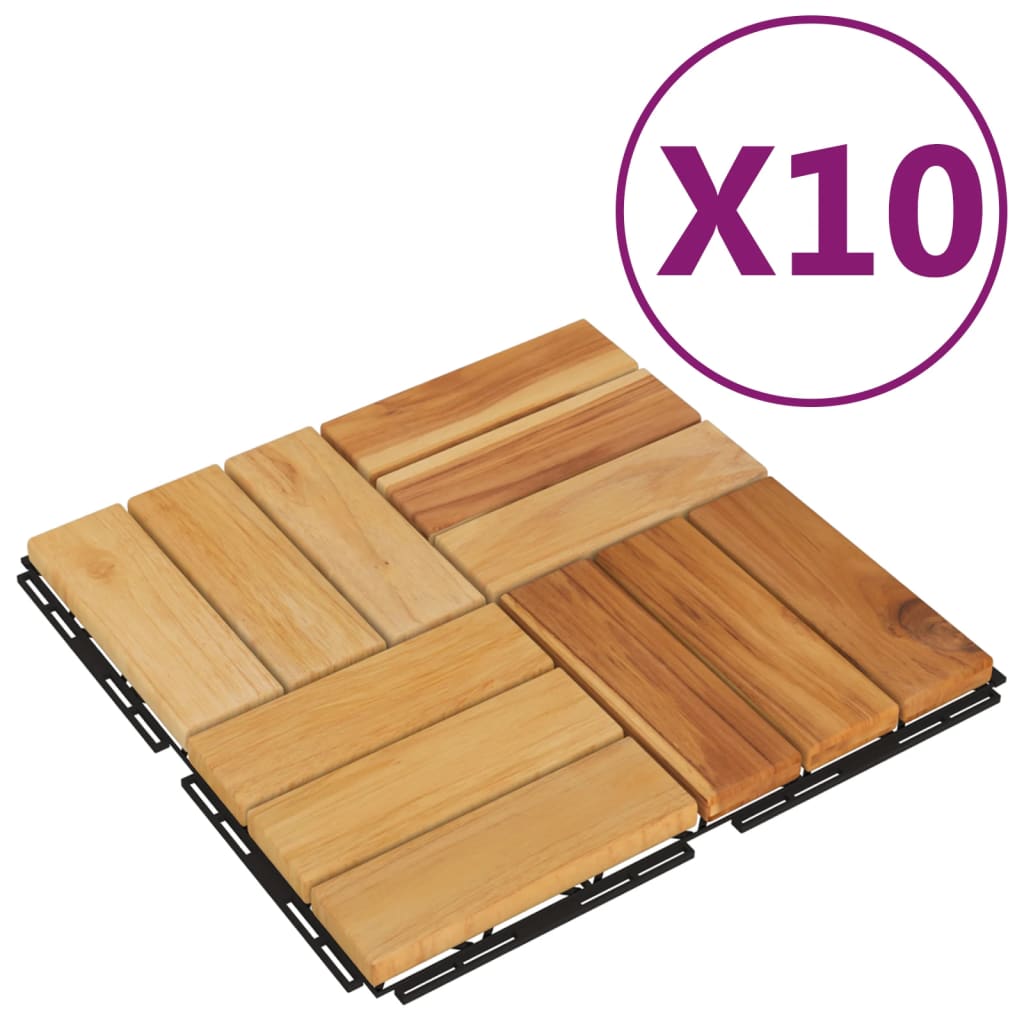 Vidaxl Terrace piastrelle 10 pezzi 30x30 cm in teak solido