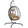 Silla colgante de Vidaxl con ratán de poli de almohada y tope de acero