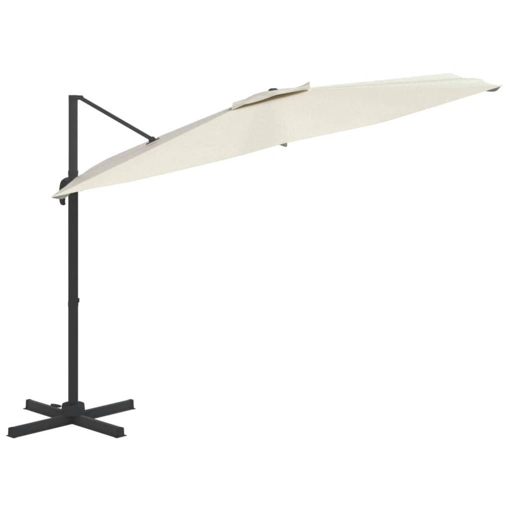 Parasol flotante Vidaxl con poste de aluminio 300x300 cm de arena blanca