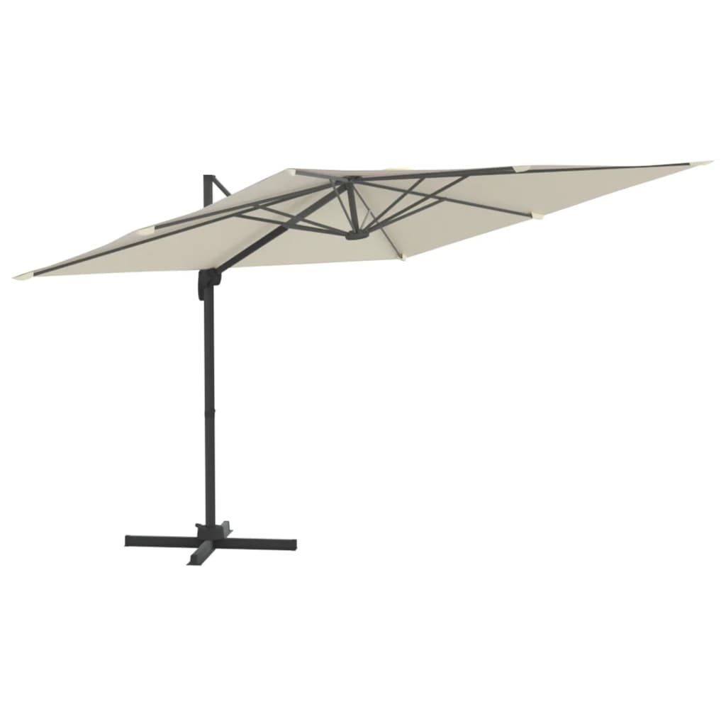 Parasol flotante Vidaxl con poste de aluminio 400x300 cm de arena blanca
