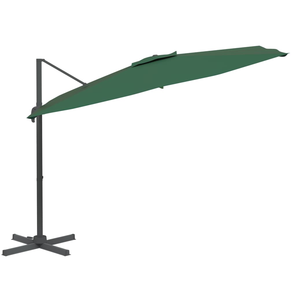 Parasol flotante Vidaxl con poste de aluminio 400x300 cm verde