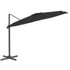 Vidaxl Parasolo galleggiante con polo in alluminio 300x300 cm nero