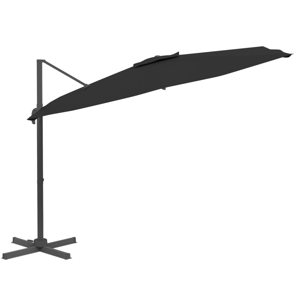Vidaxl Parasolo galleggiante con polo in alluminio 300x300 cm nero