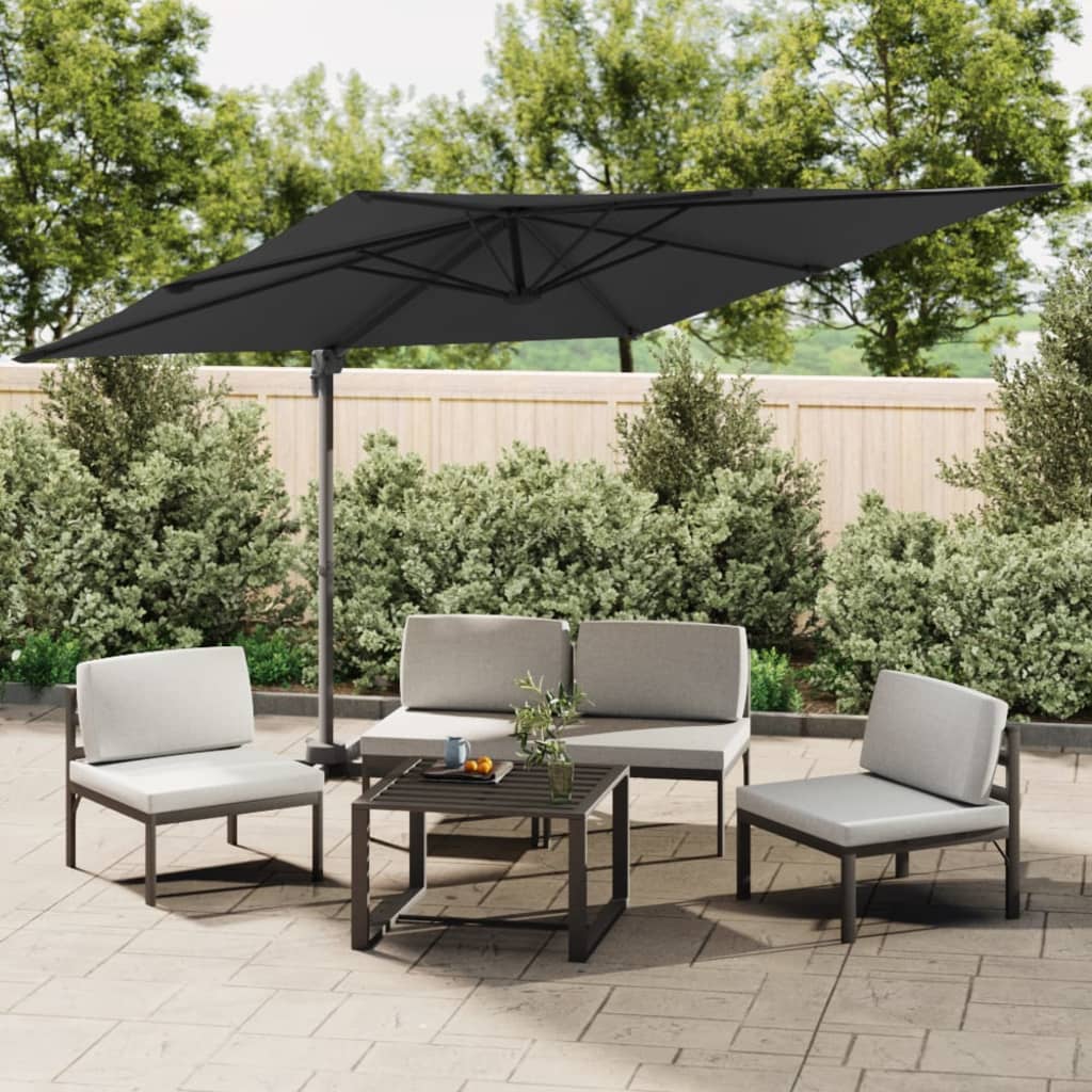 Vidaxl Parasolo galleggiante con polo in alluminio 300x300 cm nero