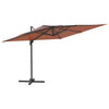 Parasol flotante de Vidaxl con poste de aluminio 400x300 cm Terracota -Coled