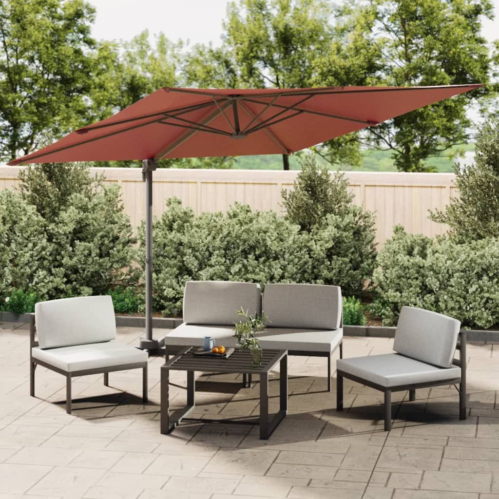 Parasol flotante de Vidaxl con poste de aluminio 400x300 cm Terracota -Coled