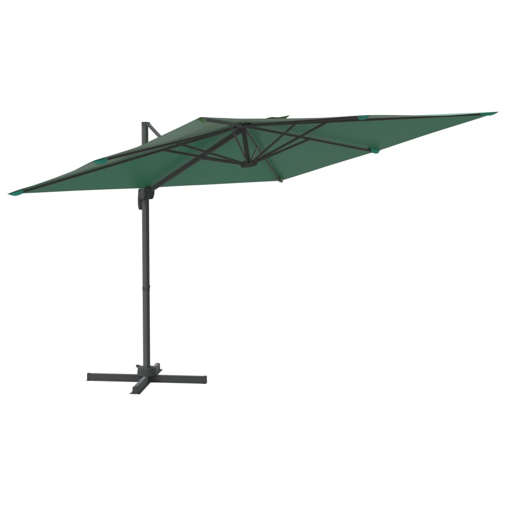 Parasol flotante de Vidaxl con iluminación LED 400x300 cm verde