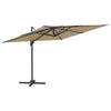 Vidaxl Floating Parasol con illuminazione a LED 400x300 cm Taupe