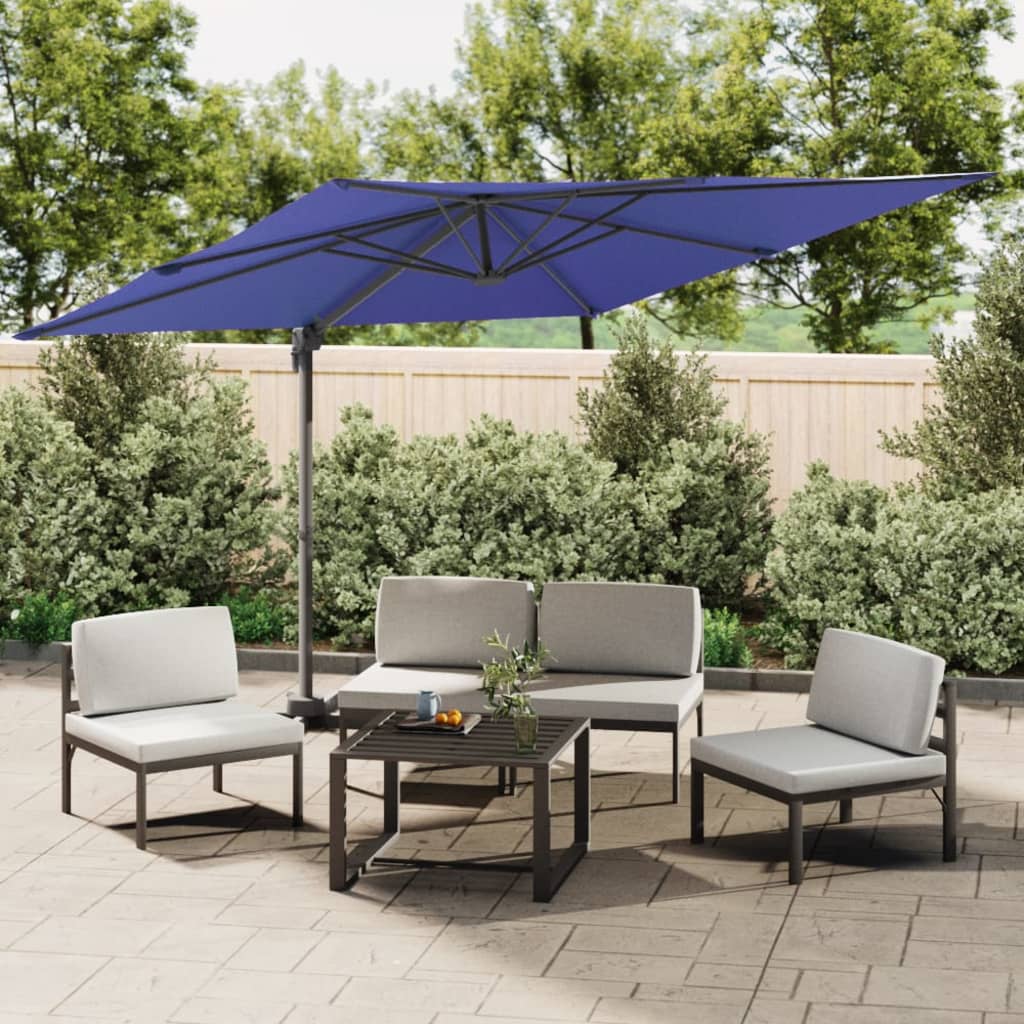 Parasol flotante de Vidaxl con iluminación LED 400x300 cm azul azul