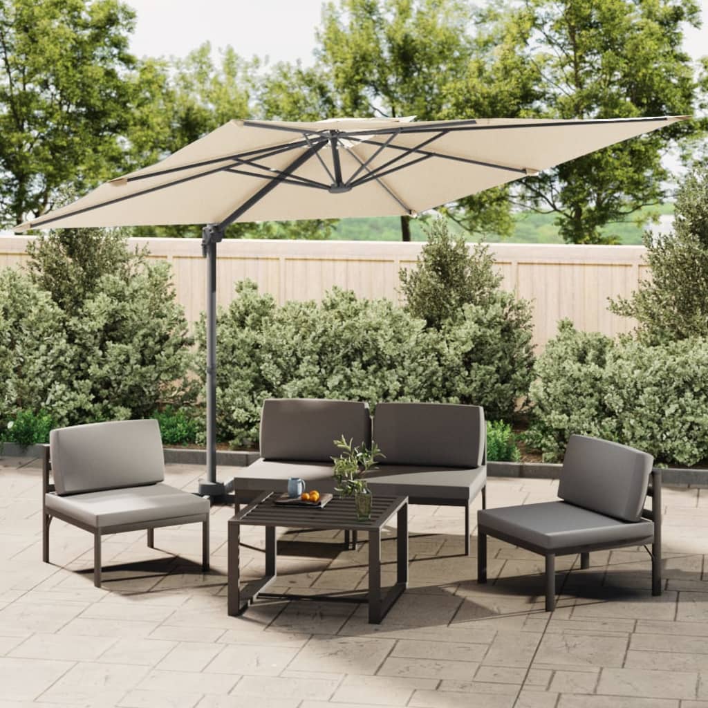 Parasol flotante Vidaxl con techo doble de 300x300 cm de arena blanca