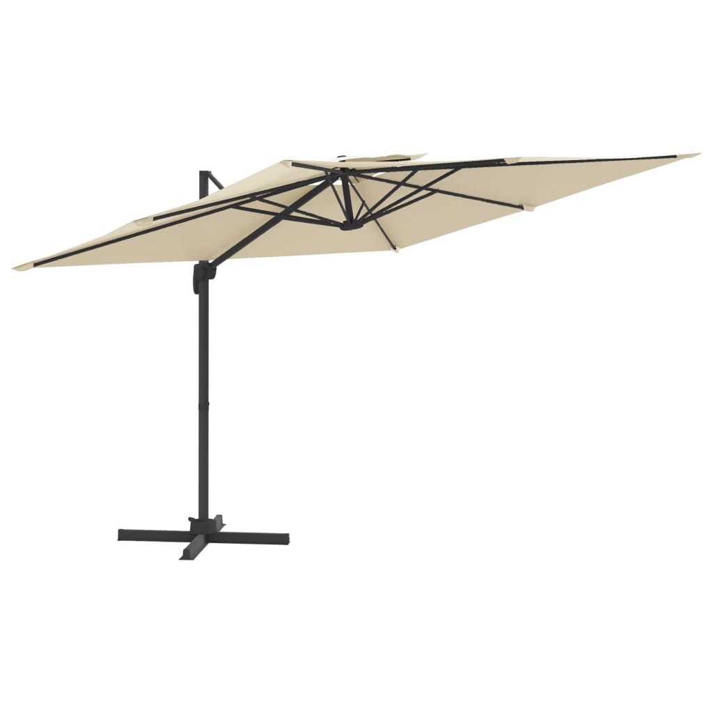 Parasol flotante Vidaxl con techo doble de 400x300 cm de arena blanca