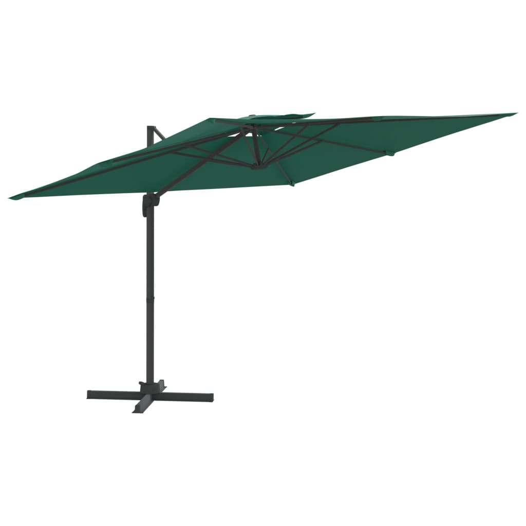 Parasol flotante de Vidaxl con doble top 400x300 cm verde