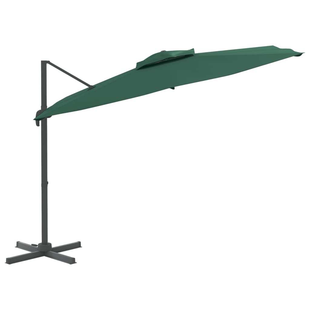 Parasol flotante de Vidaxl con doble top 400x300 cm verde