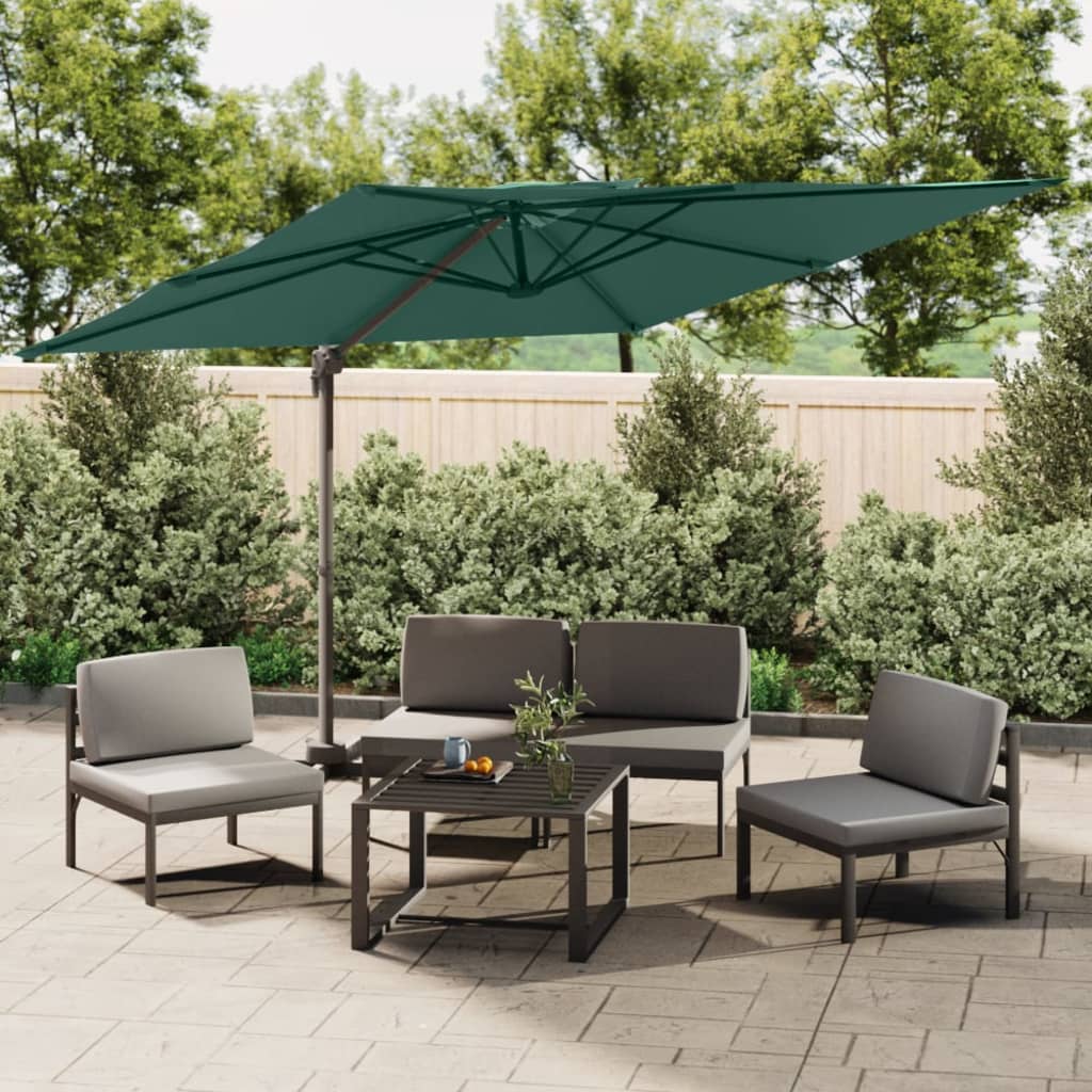 Parasol flotante de Vidaxl con doble top 400x300 cm verde