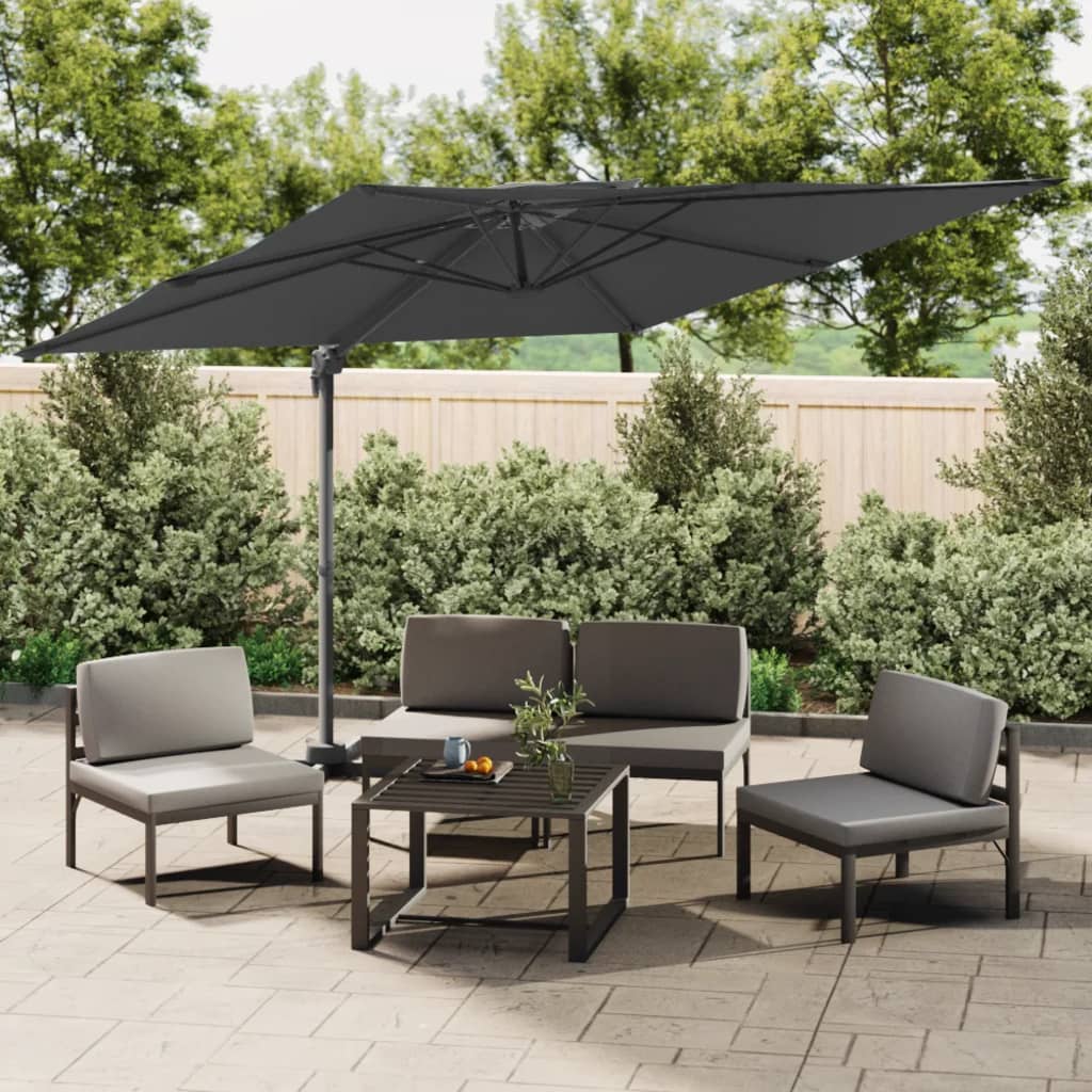 Vidaxl Floating Parasol con antracite a doppio tetto 400x300 cm