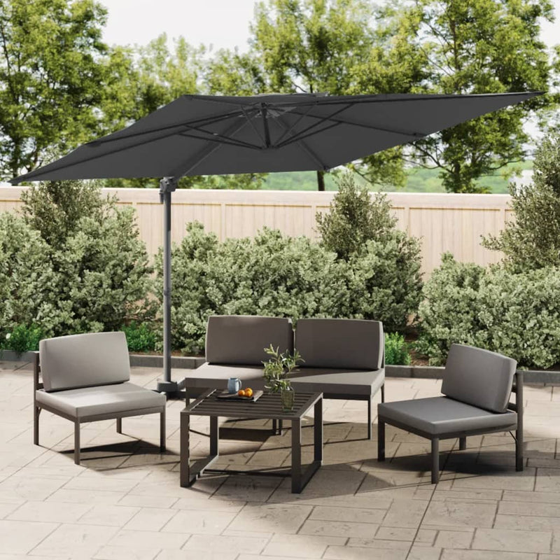 Parasol flotante de Vidaxl con techo doble de 400x300 cm de antracita