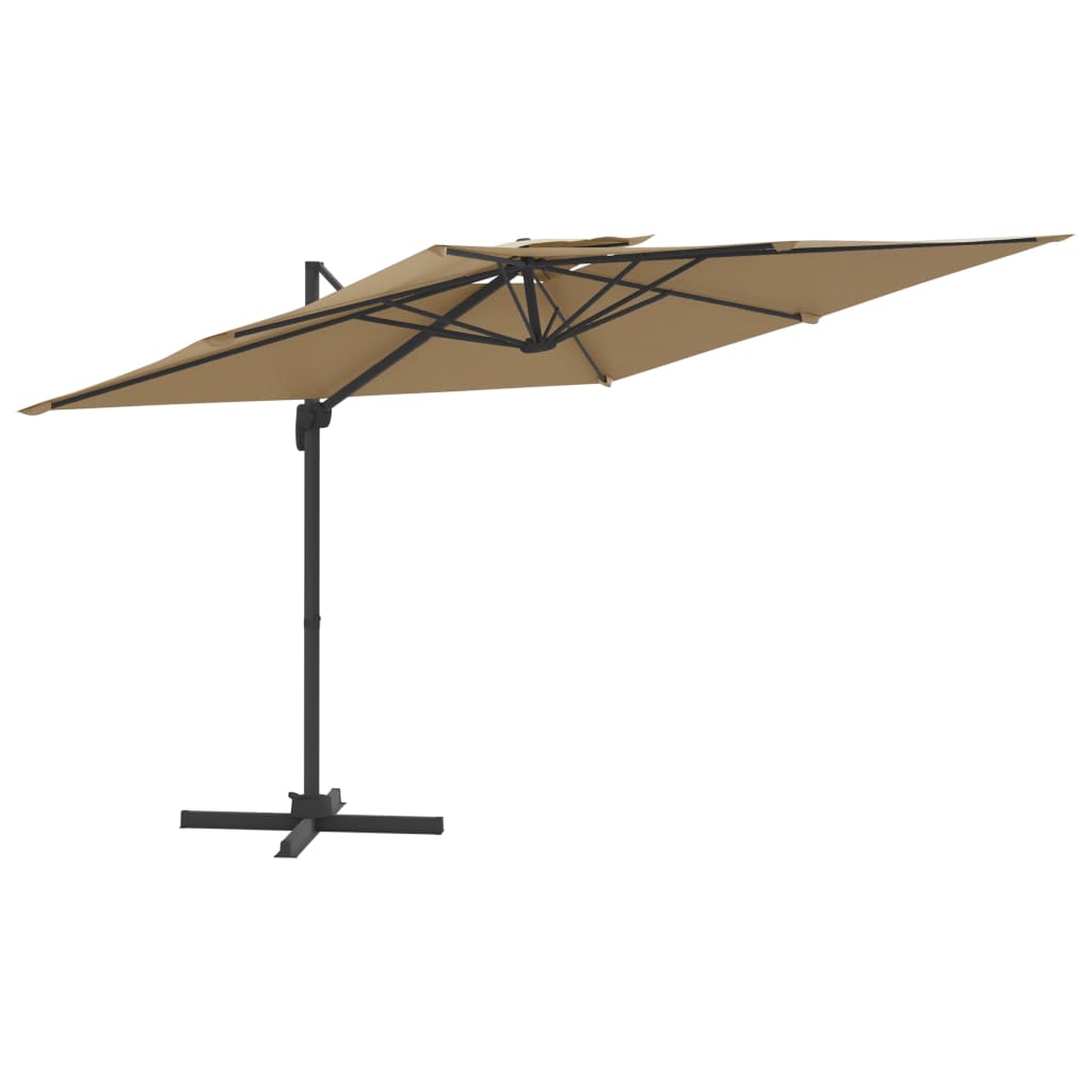 Vidaxl Floating Parasol con doppio top 400x300 cm Taupe