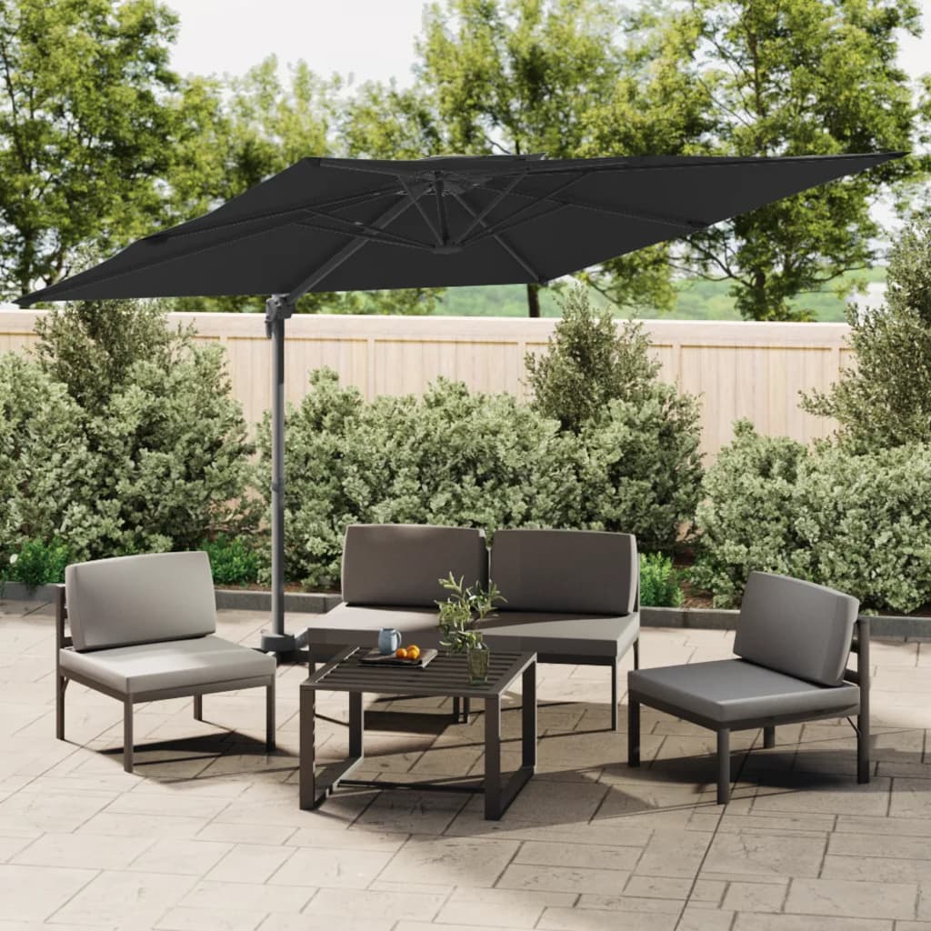 Vidaxl Parasolo galleggiante con doppio tetto 300x300 cm nero