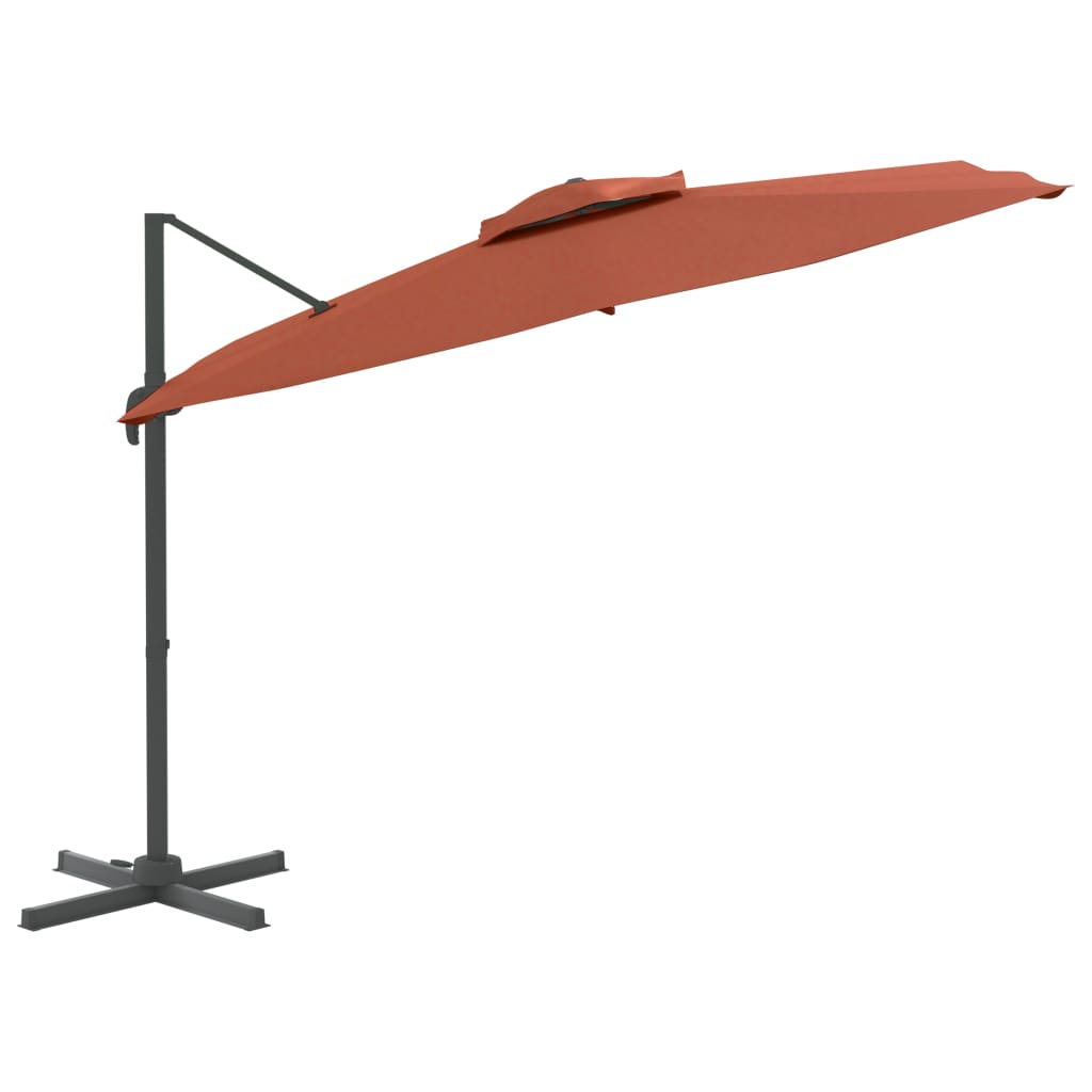 Vidaxl Floating Parasol con doppio top da 300x300 cm Terracotta