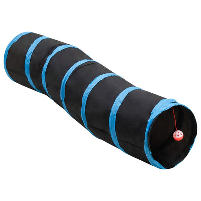 Vidaxl Cat Tunnel S-S-SHAPE 122 cm Polyester Black and Blue