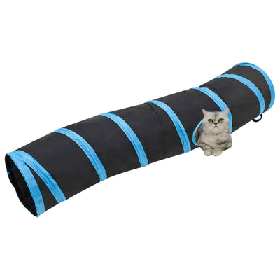 Vidaxl Cat Tunnel S-S-SHAPE 122 cm Polyester Black and Blue