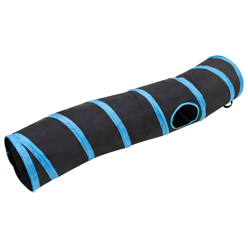 Vidaxl Cat Tunnel S-S-SHAPE 122 cm Polyester Black and Blue