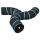 Tunnel per gatti Vidaxx 3 pieghe 25 cm poliestere nero e blu