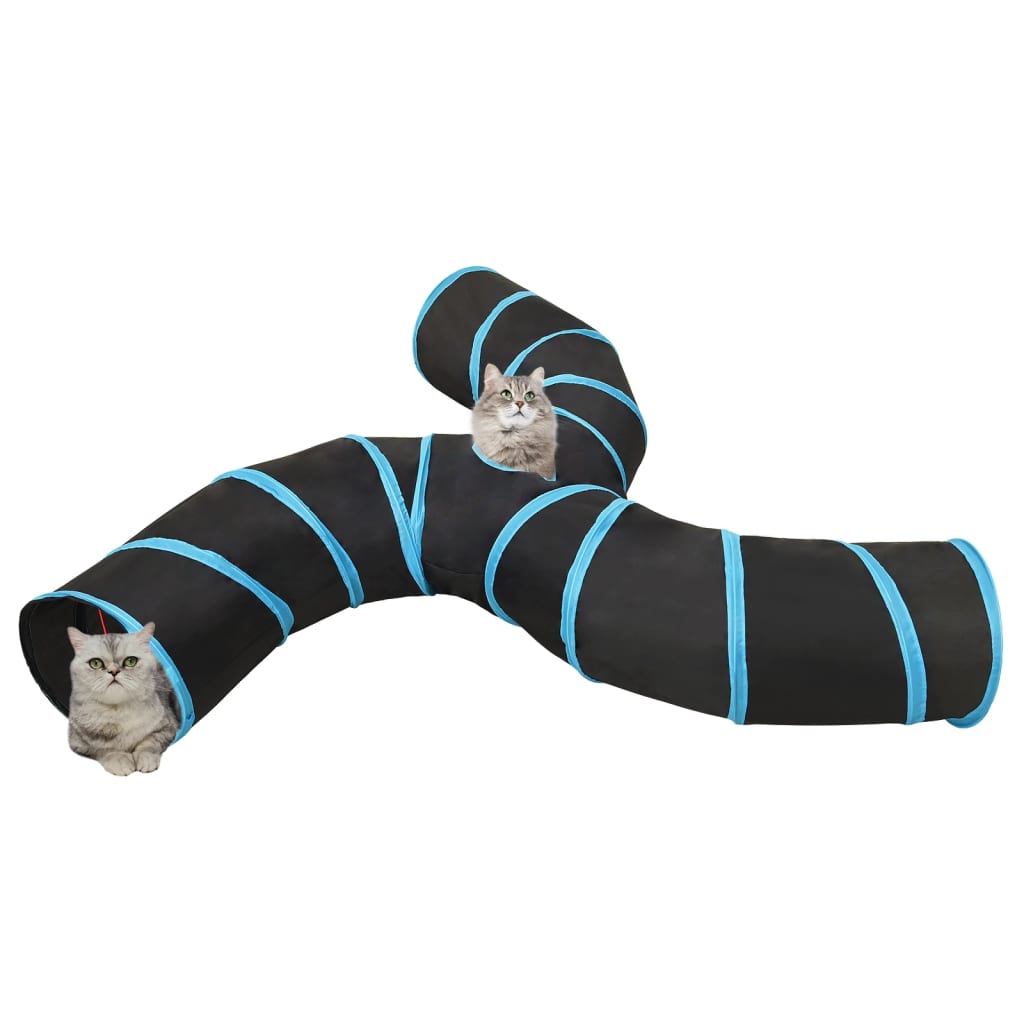 Tunnel per gatti Vidaxx 3 pieghe 25 cm poliestere nero e blu