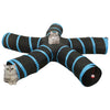 VidaXL tunnel per gatti 5 volte 25 cm in poliestere nero e blu