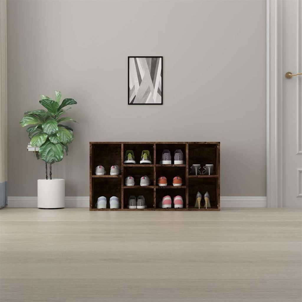 Panca per scarpe Vidaxx 103x30x55 cm legno lavorato, rovere affumicato